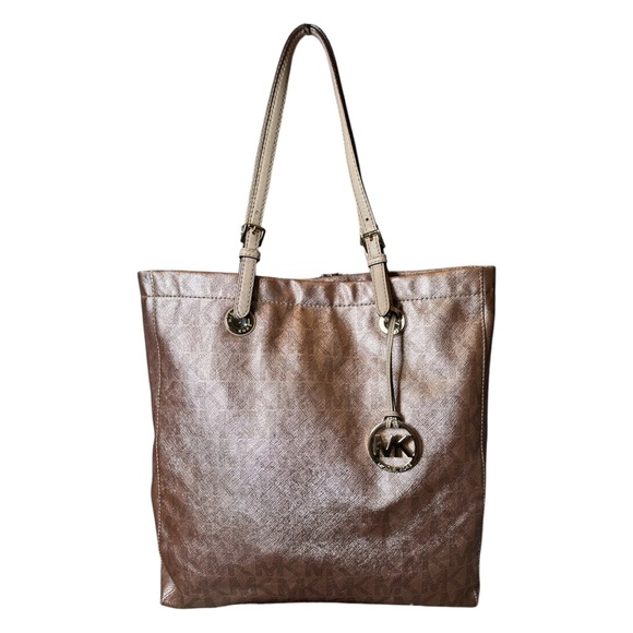 MICHAEL Michael Kors Handbags - Michael Kors Rose Gold Tote Bag with Textured Leather
